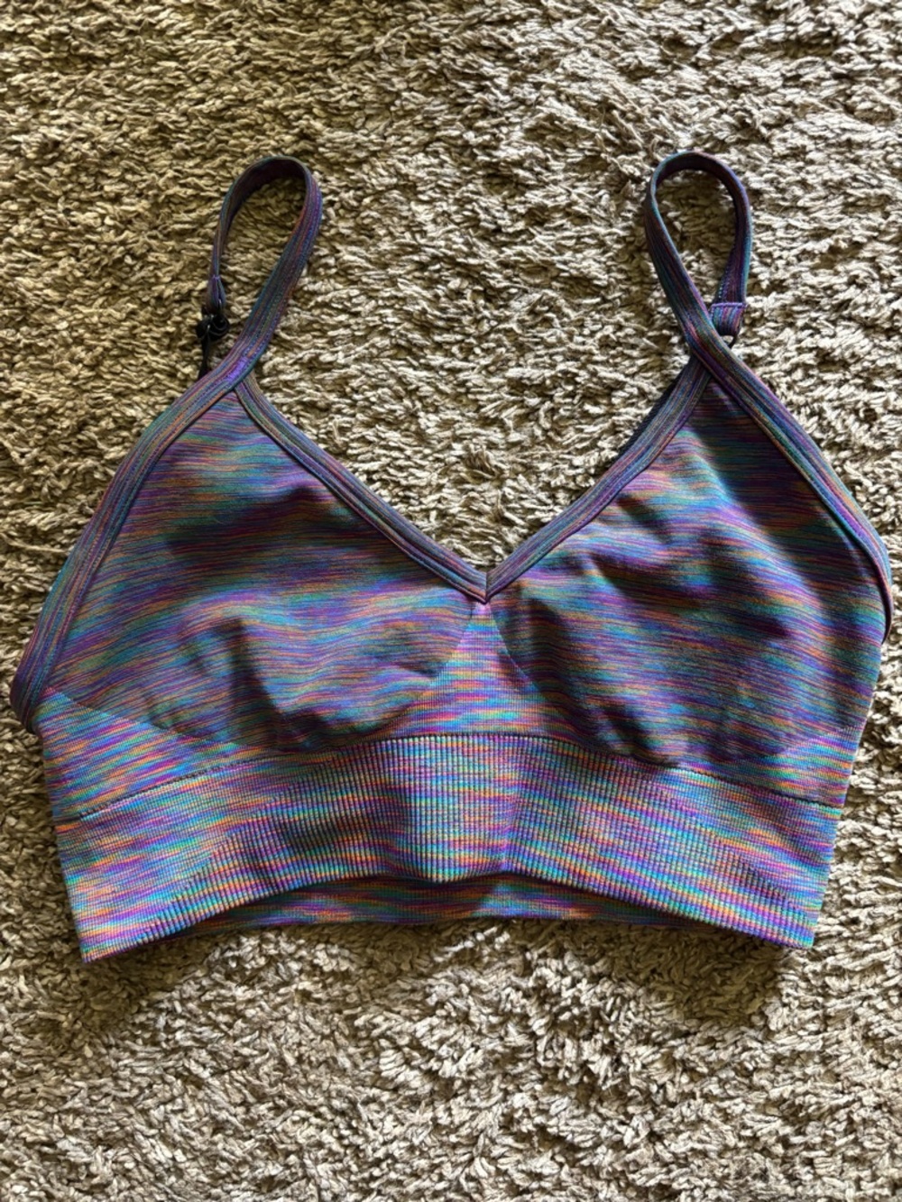 Lululemon multi-colored / rainbow sports bra / bralette size 6 , clothes